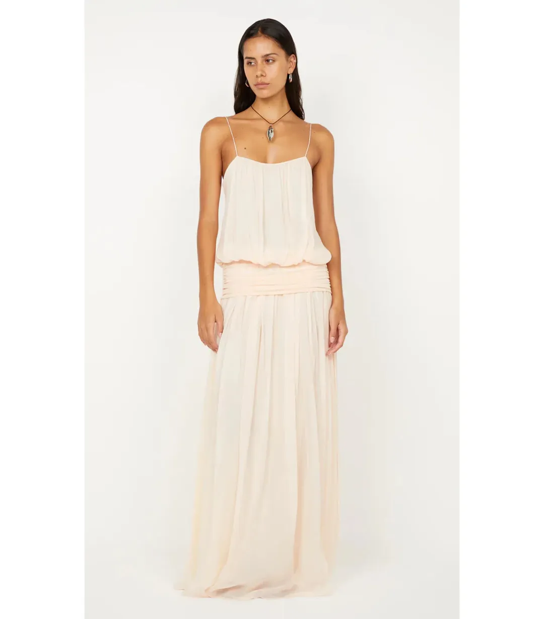 Bec & Bridge Camille Blouson Maxi Dress Peach Size 12 for rent on The Volte - main image