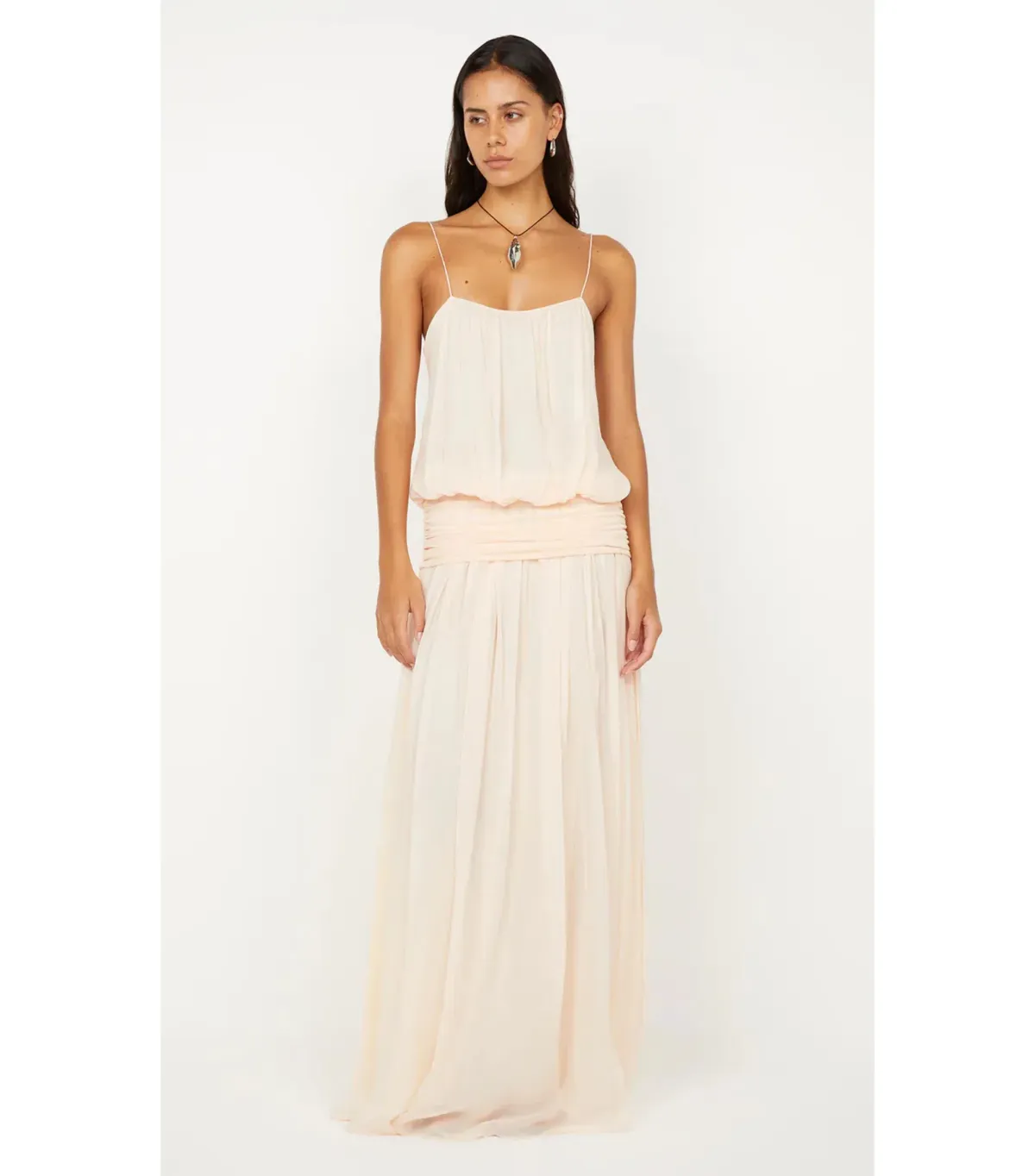 Bec & Bridge Camille Blouson Maxi Dress Peach Size 12 for rent on The Volte - main image