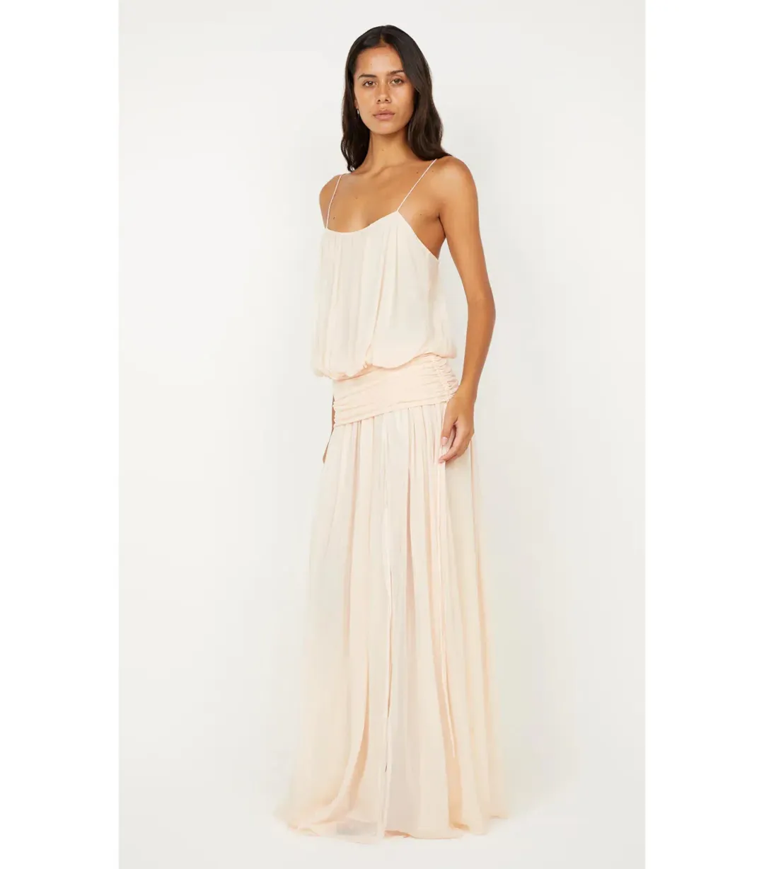 Bec & Bridge Camille Blouson Maxi Dress Peach Size 12 for rent on The Volte - main image
