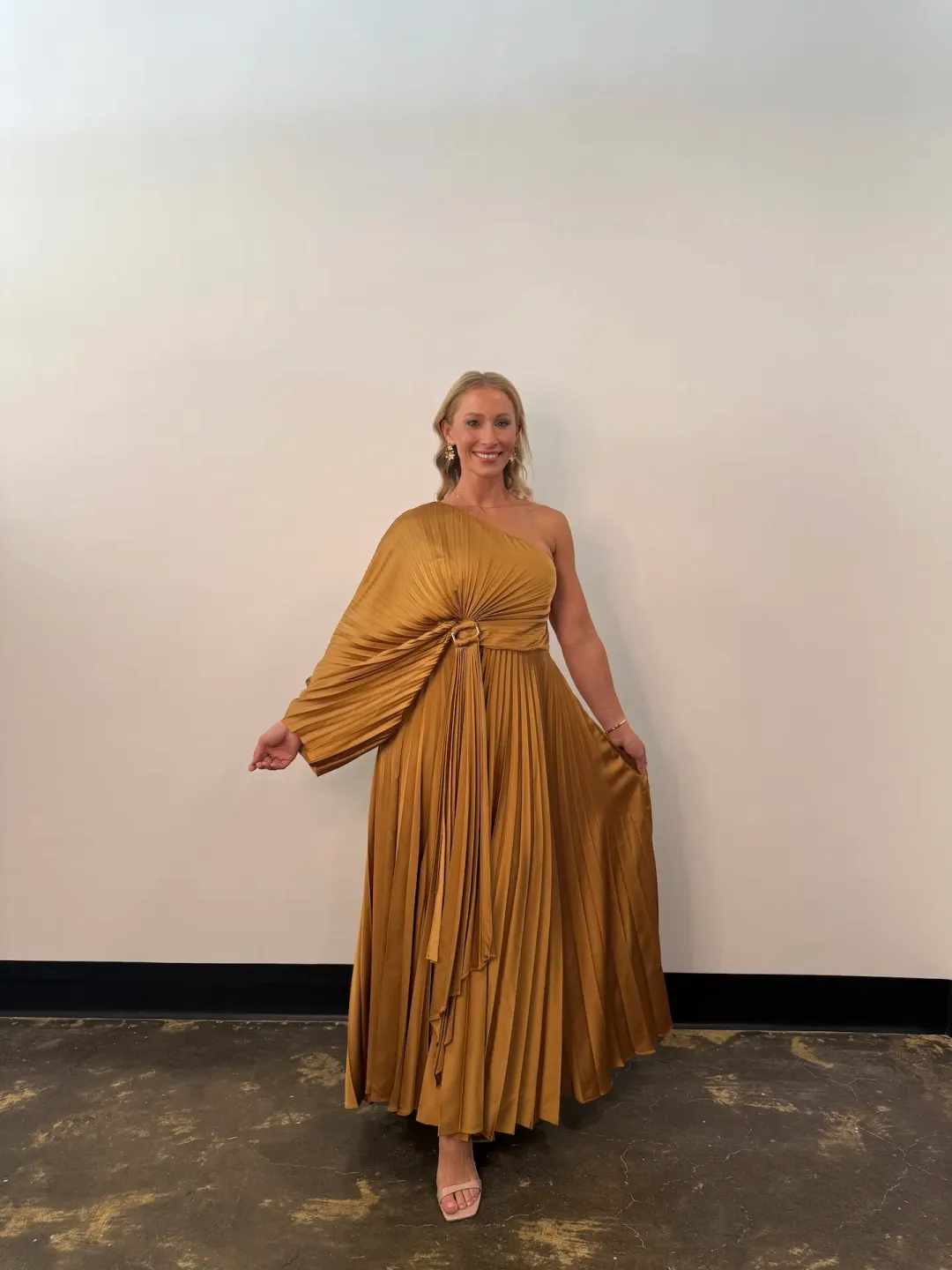 Acler Sadgill Maxi Dress Caramel Size 14 for rent on The Volte - main image