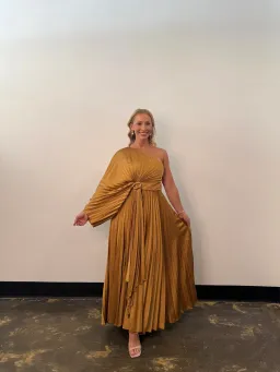 Acler Sadgill Maxi Dress Caramel Size 14 for rent on The Volte - image 1