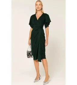 Sacha Drake The Emporium Midi Dress In Emerald Size 12 for rent on The Volte - image 2