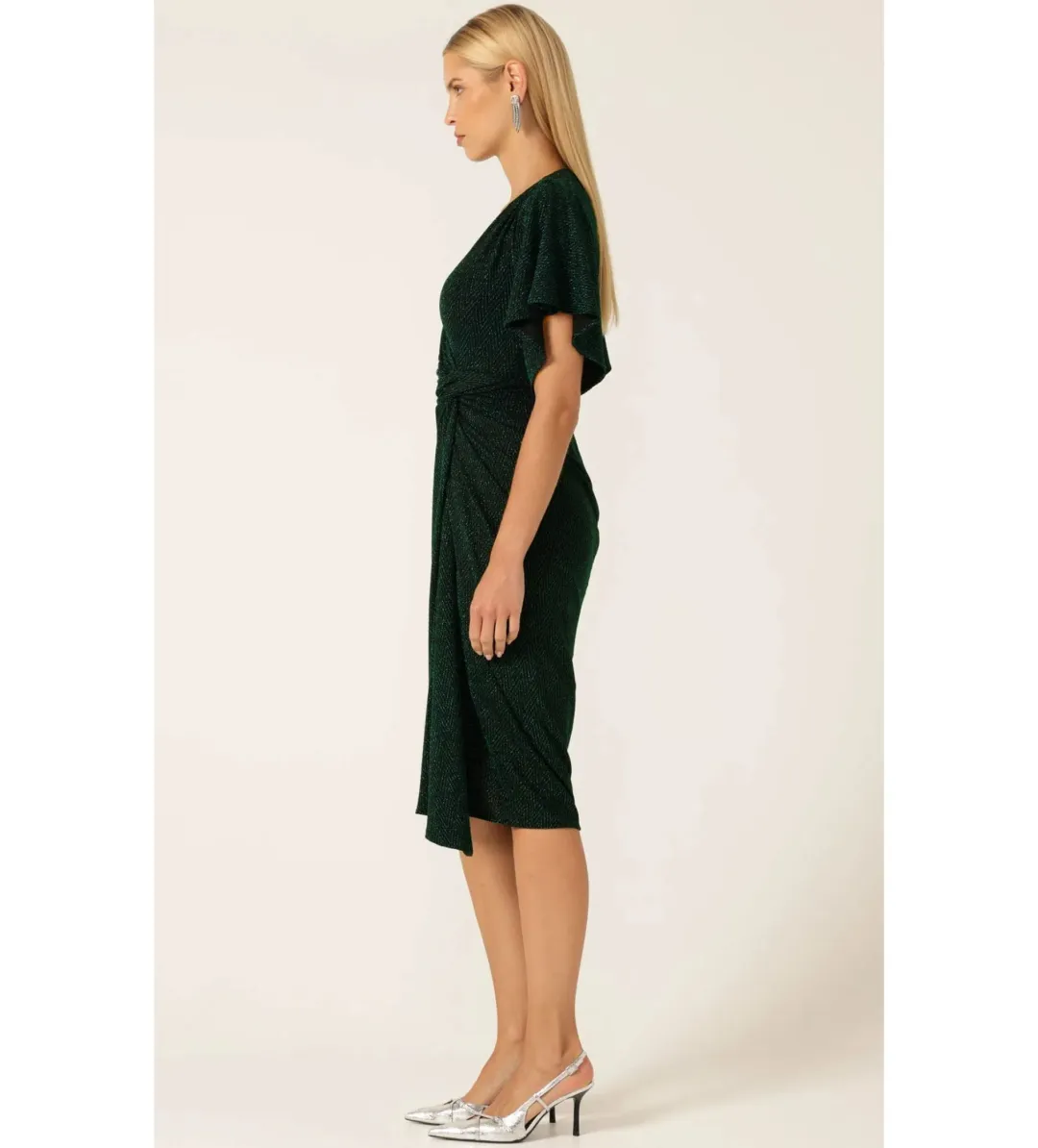 Sacha Drake The Emporium Midi Dress In Emerald Size 12 for rent on The Volte - main image