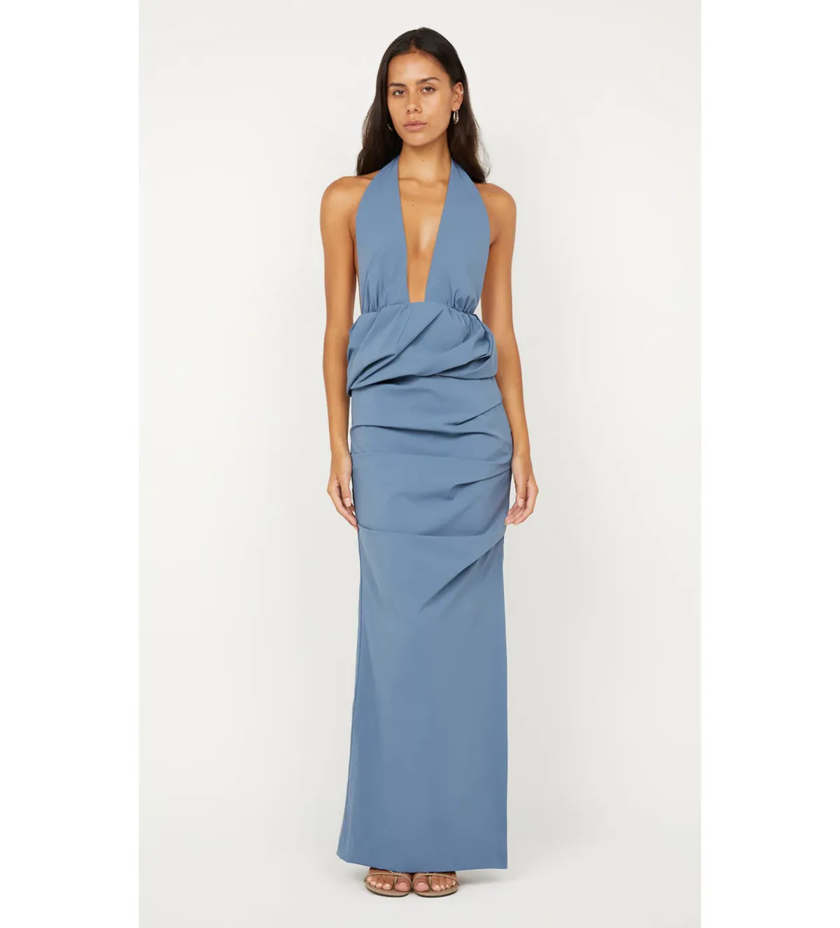 Bec & Bridge Priscilla Bubble Maxi Dress Steel Blue Size 8 for rent on The Volte - main image