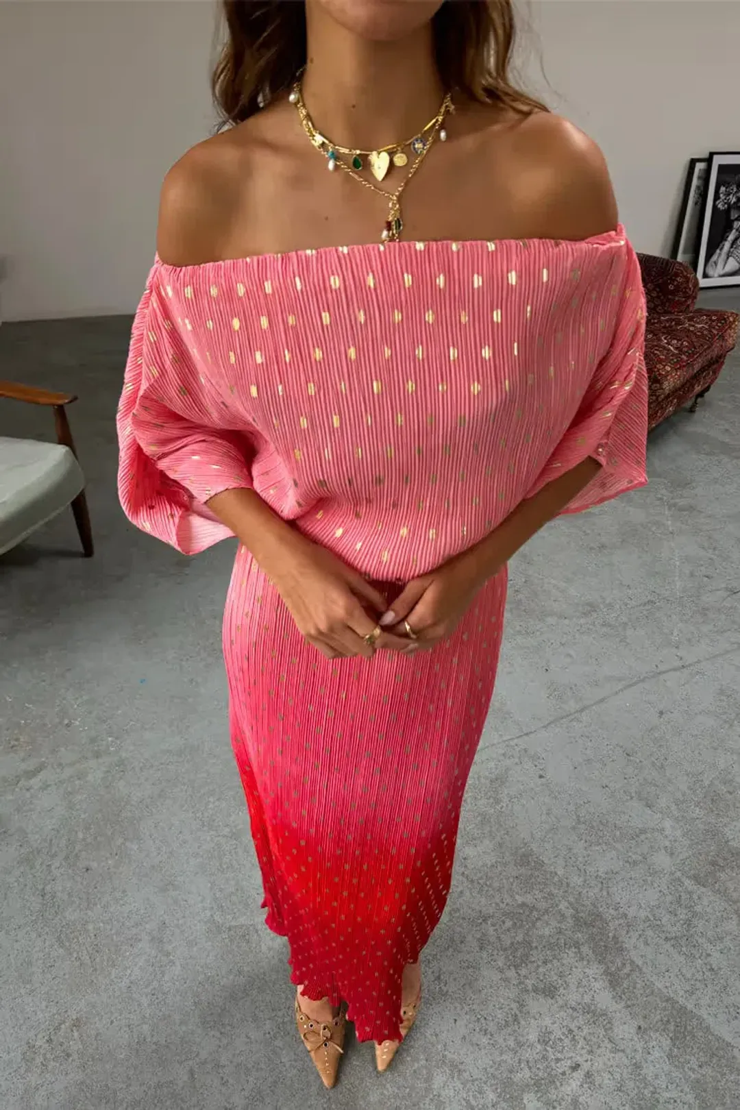 Never Fully Dressed Tilly Maxi Dress in Pink Ombre Size L / AU 14 for rent on The Volte - main image