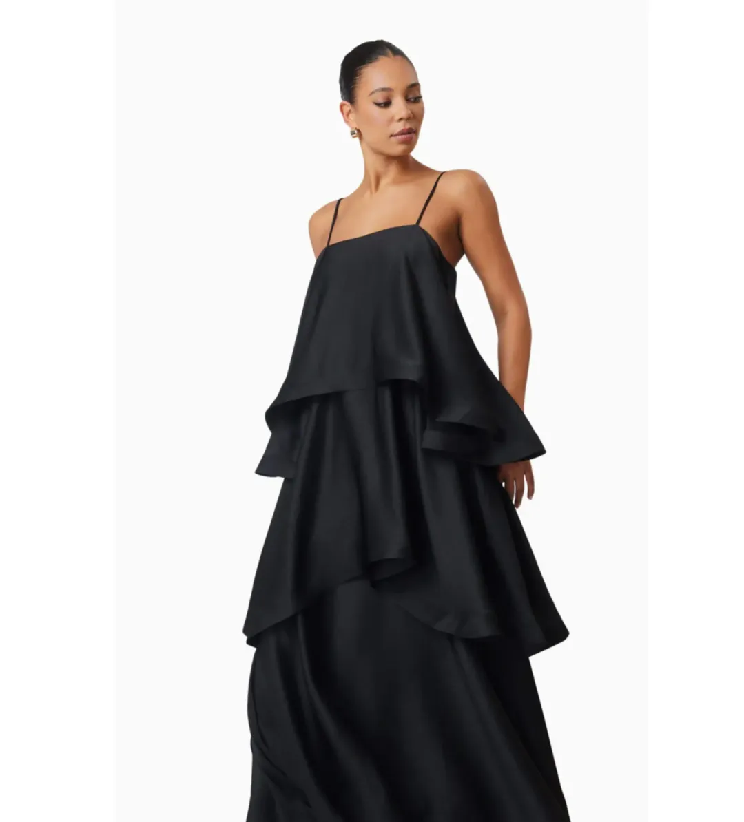 Elliatt Tilly Tiered Maxi Dress Black Size 10 for rent on The Volte - main image