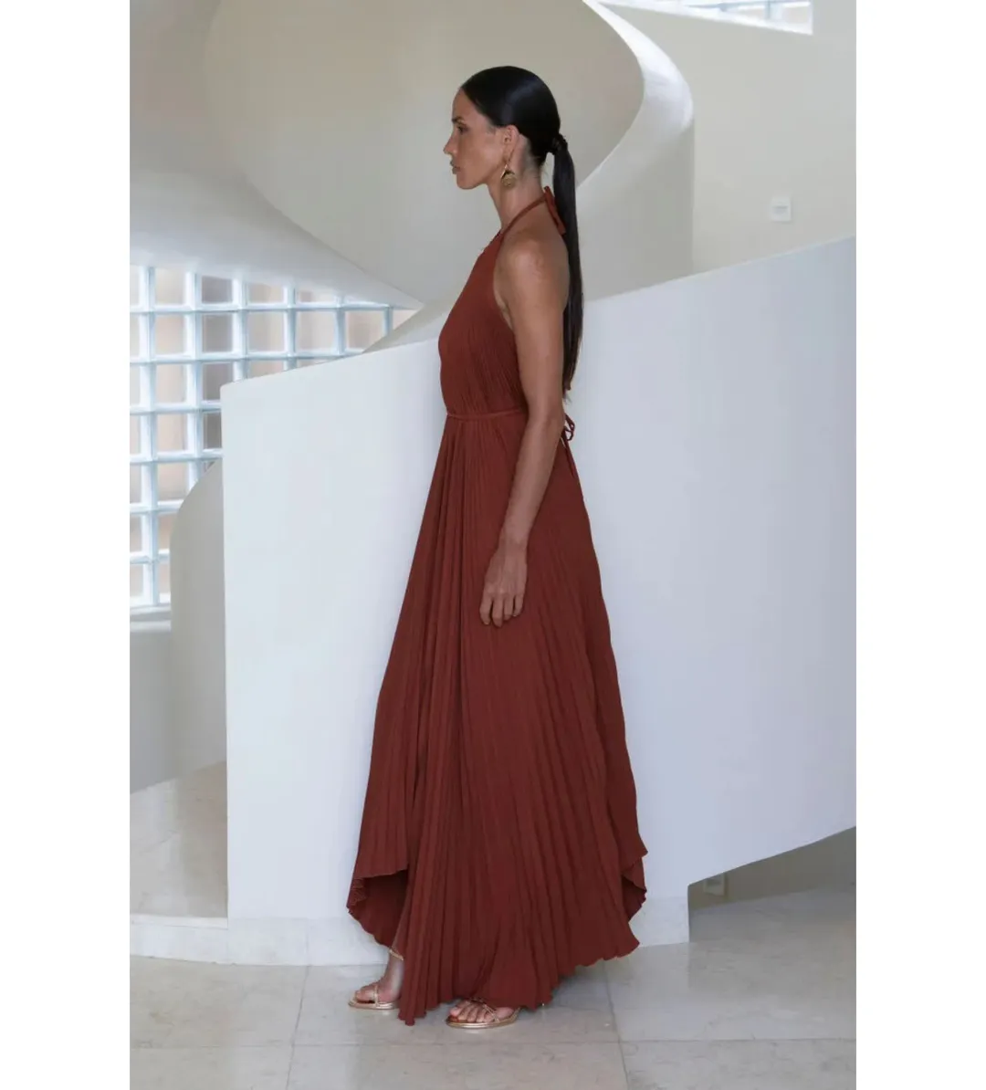 L'Idee Boheme Gown Terracotta Size AU 8 for rent on The Volte - main image