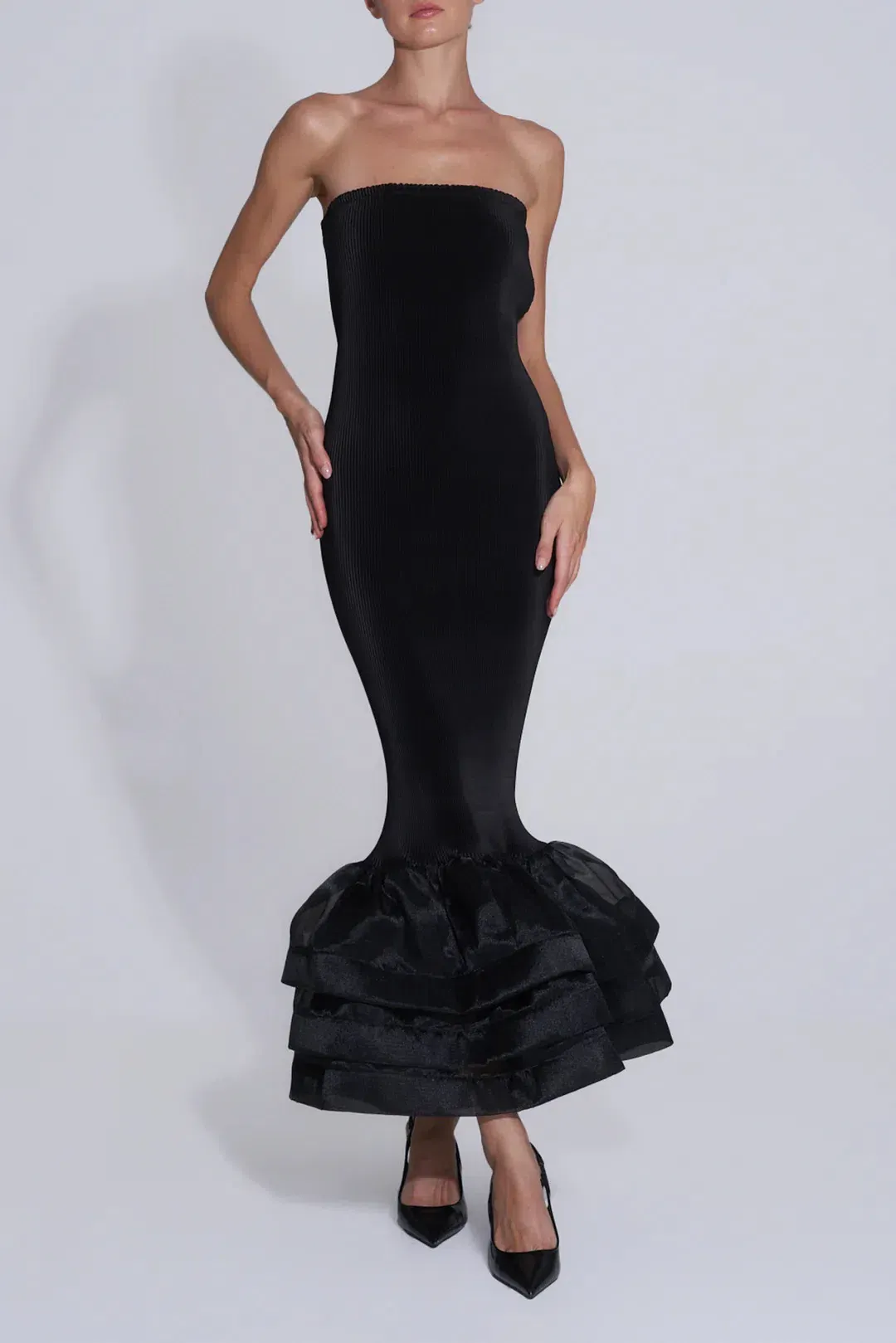 L'idee Woman Ramblas Midi Dress Black Size 8 for rent on The Volte - main image