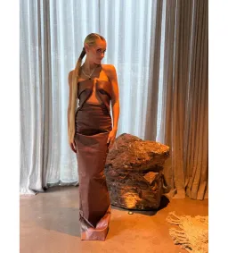 Rick Owens Prong Gown Brown Size AU 6 for rent on The Volte - image 2