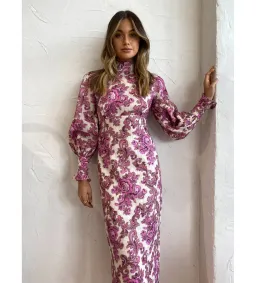 Alemais Isla Midi Dress in Magenta Size AU 12 for rent on The Volte - image 4