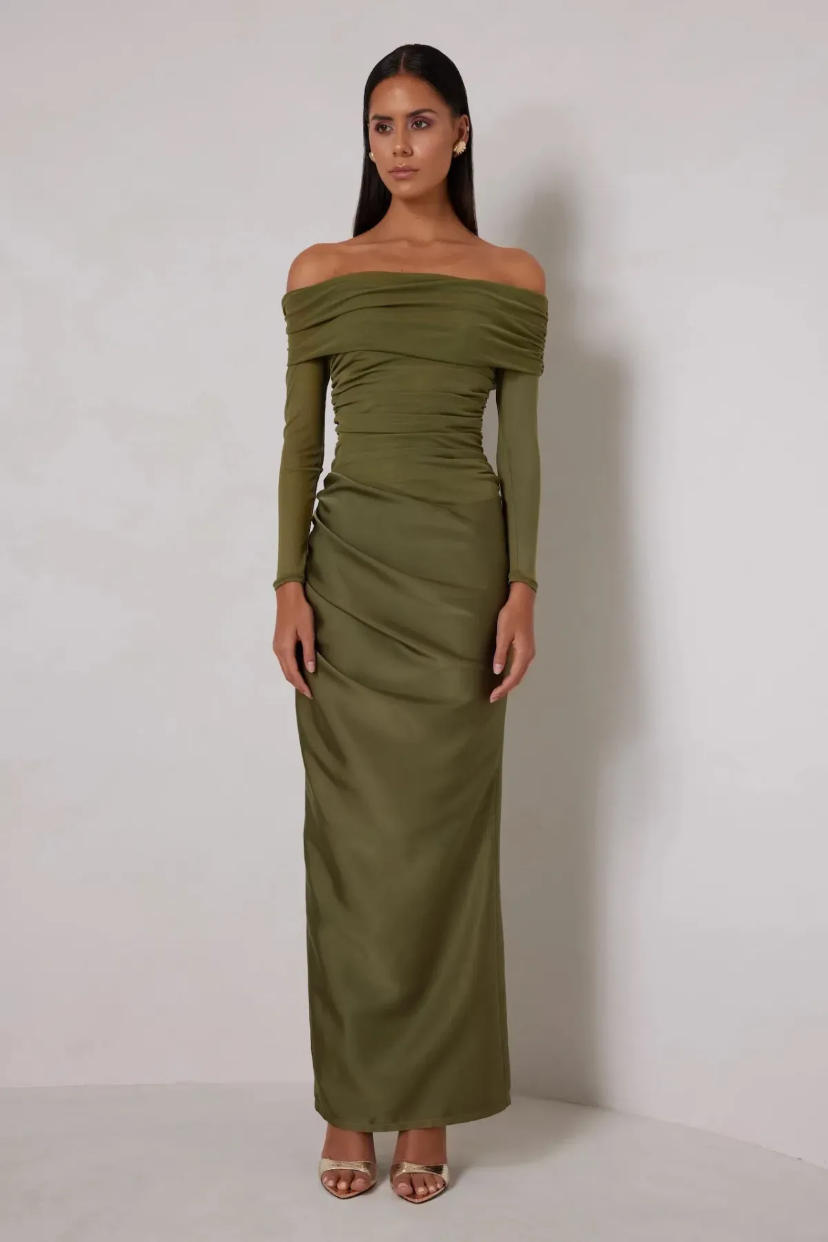 ELLE ZEITOUNE AMY OLIVE MAXI / GREEN / SIZE 8 for rent on The Volte - main image