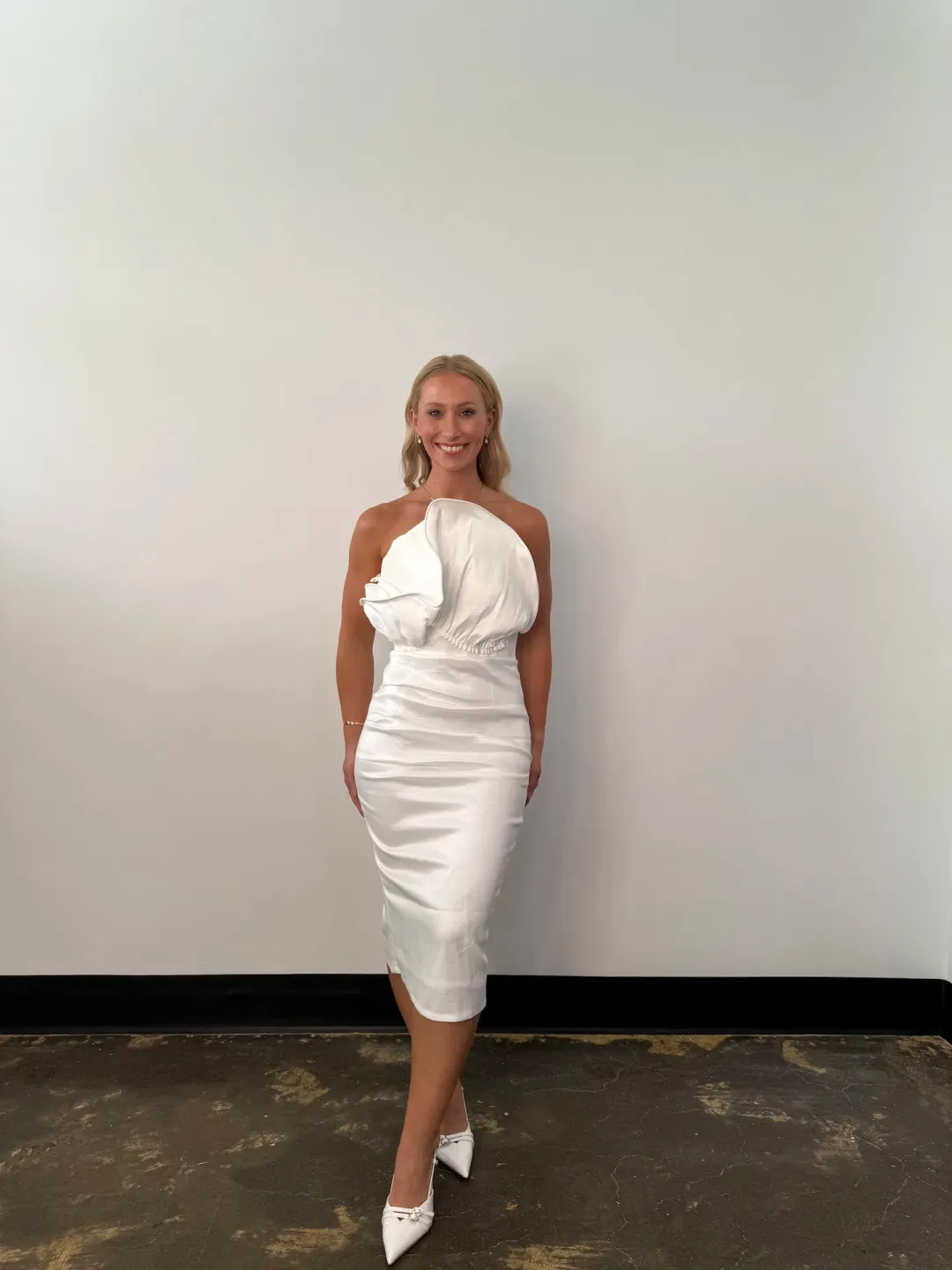 Elle Zeitoune Marley Midi Dress in White Size AU 12 for rent on The Volte - main image