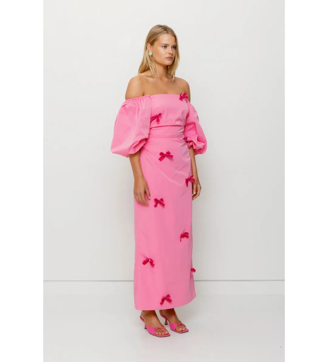 The Wolf Gang Amar Midi Dress in Candy Size M / AU 10 for rent on The Volte - main image