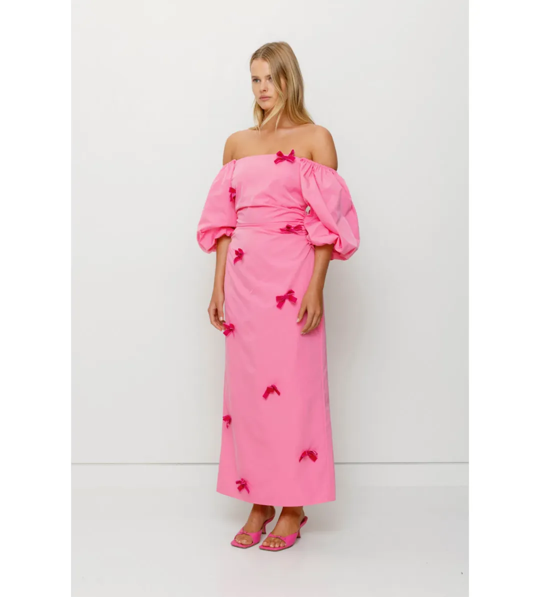 The Wolf Gang Amar Midi Dress in Candy Size M / AU 10 for rent on The Volte - main image