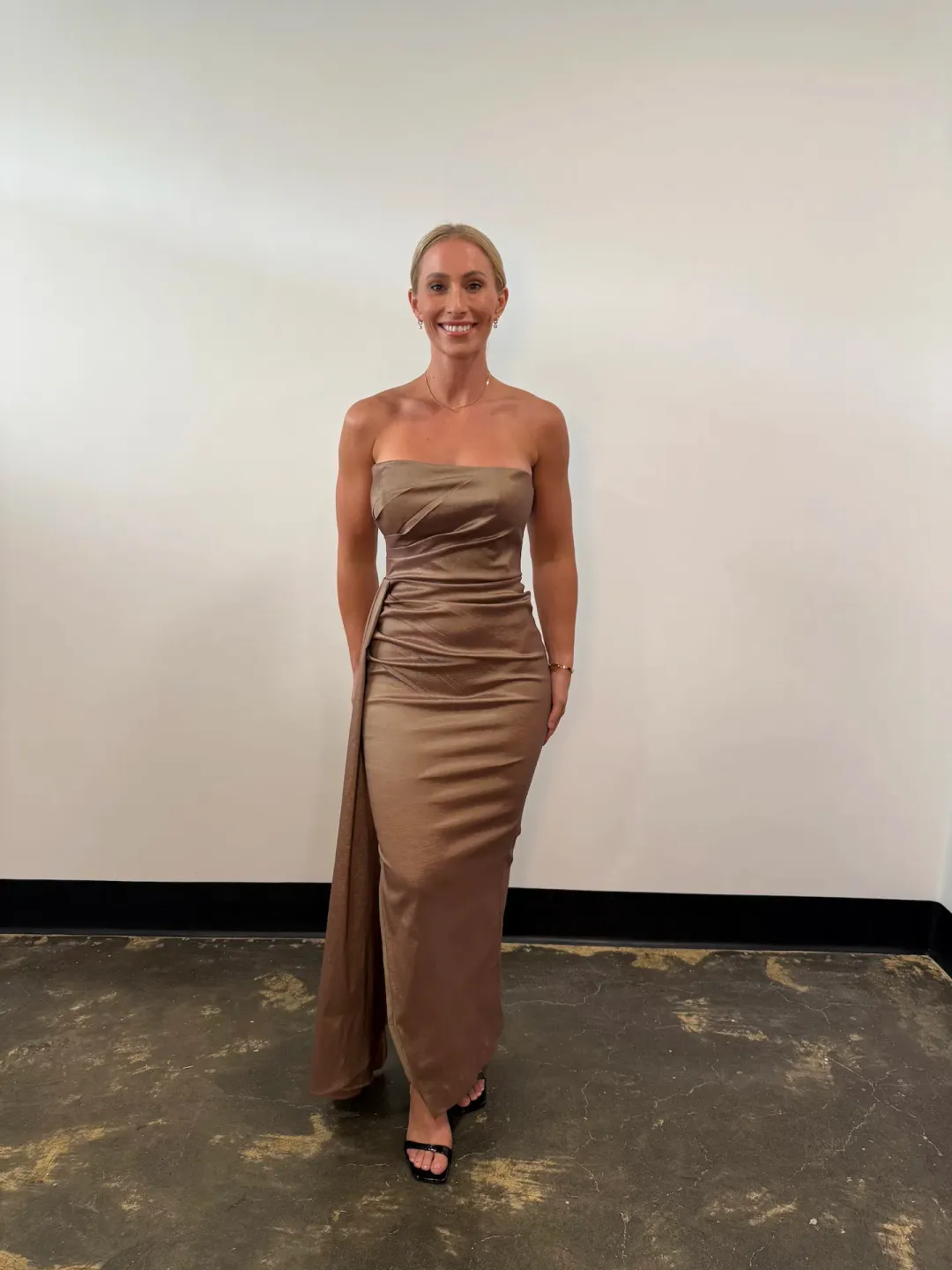 Elle Zeitoune Paulina Maxi Dress Cocoa Size 12 for rent on The Volte - main image