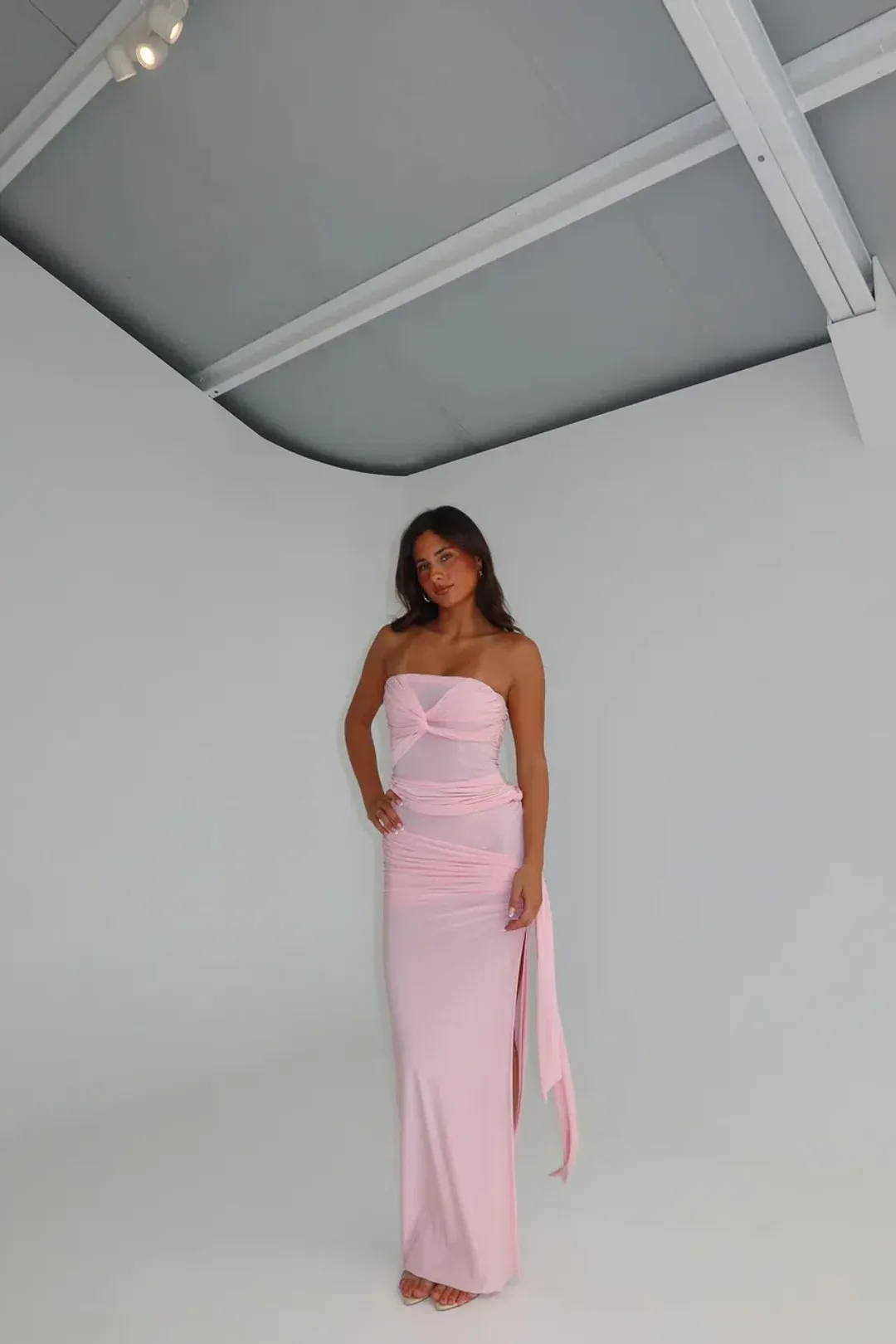 Natalie Rolt Miranda Floor Length Gown Dress in Blossom Pink Size 1 / AU 8 for rent on The Volte - main image
