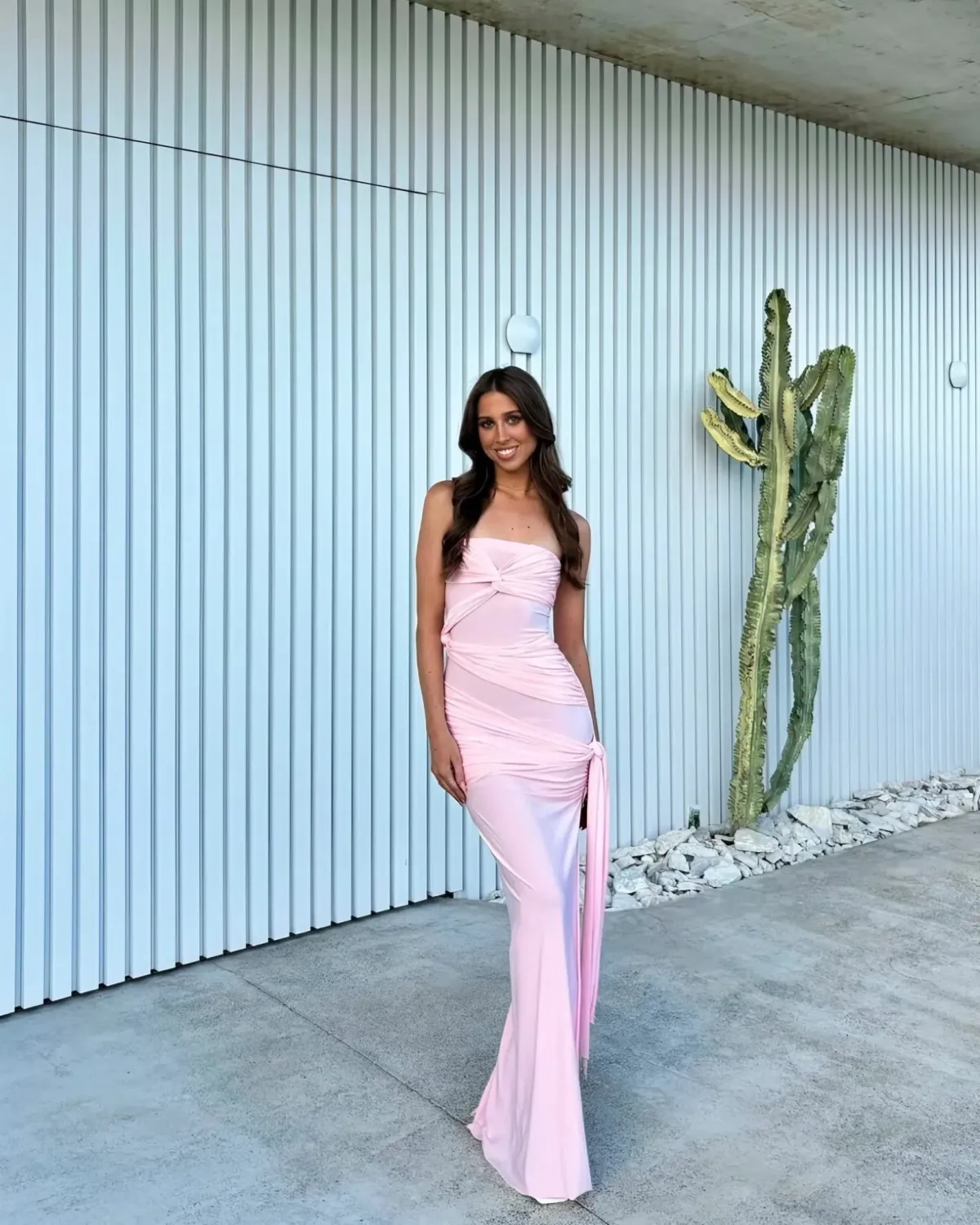 Natalie Rolt Miranda Floor Length Gown Dress in Blossom Pink Size 1 / AU 8 for rent on The Volte - main image