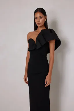 ELLE ZEITOUNE SHARLEENE MIDI / BLACK / SIZE 6 for rent on The Volte - image 3