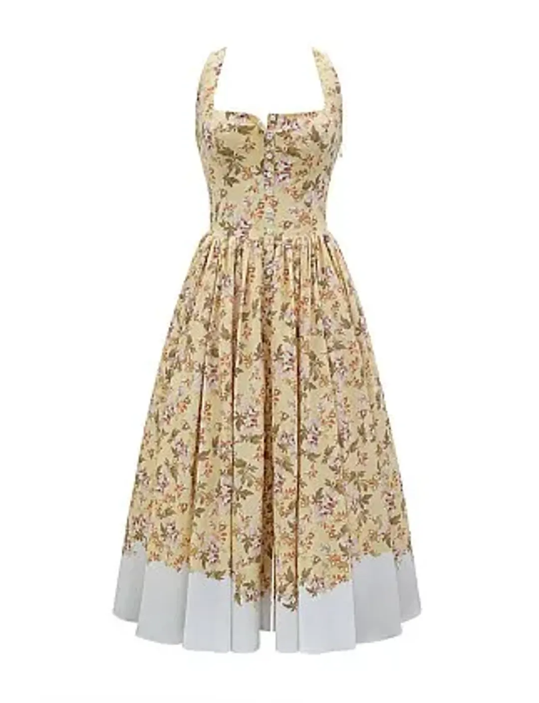 House Of CB Alba Midi Dress Autumnal Honeyflower Print Size 8/S for rent on The Volte - main image