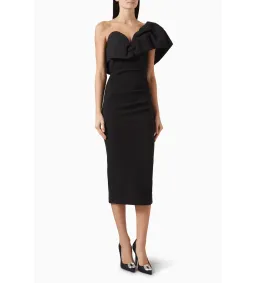 Elle Zeitoune Sharleene Midi Dress Black Size AU 16 for rent on The Volte - image 1