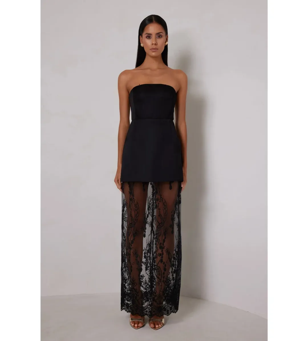 Elle Zeitoune Janice Mini Dress Black Size AU 12 for rent on The Volte - main image