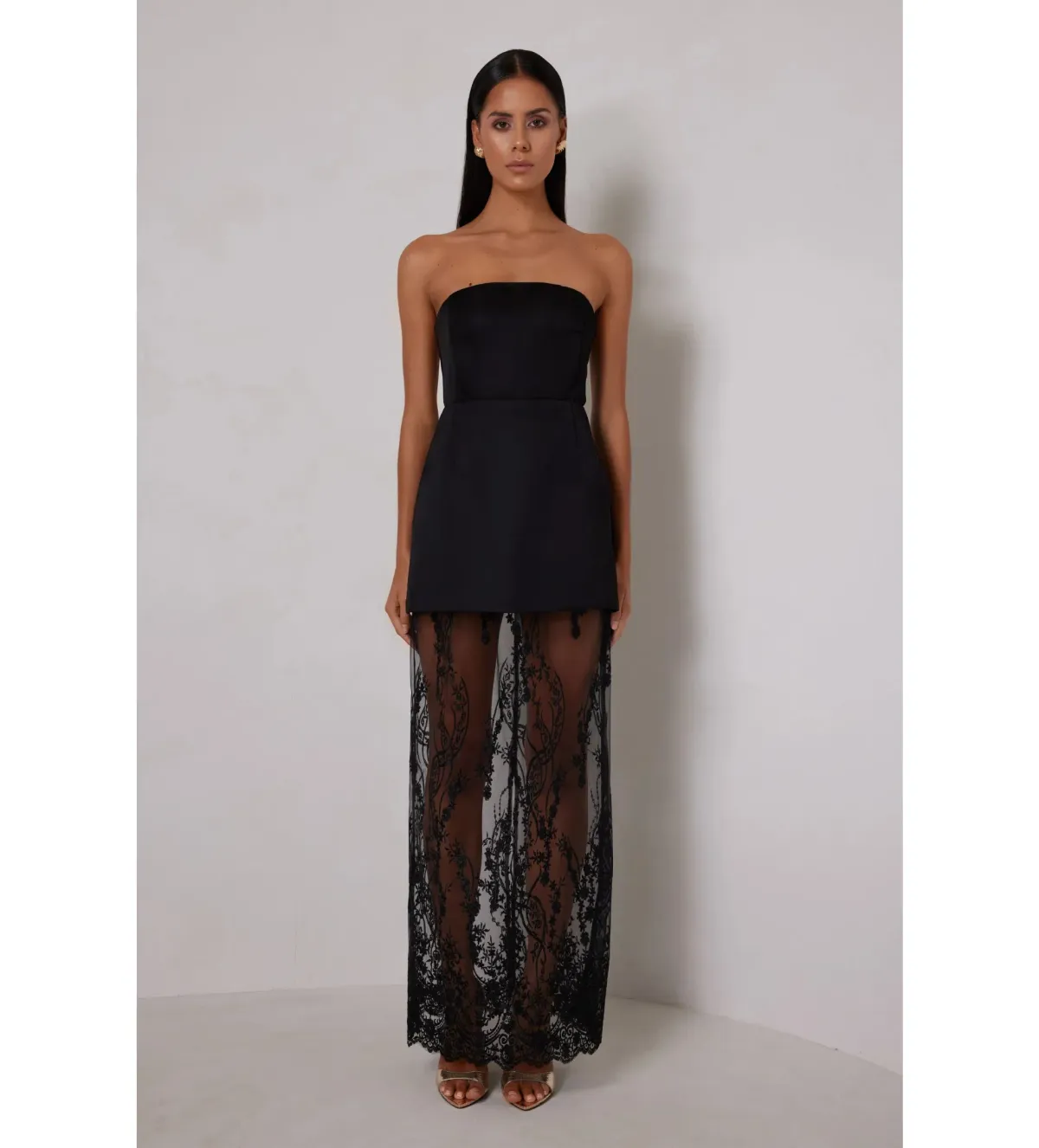 Elle Zeitoune Janice Mini Dress Black Size AU 12 for rent on The Volte - main image