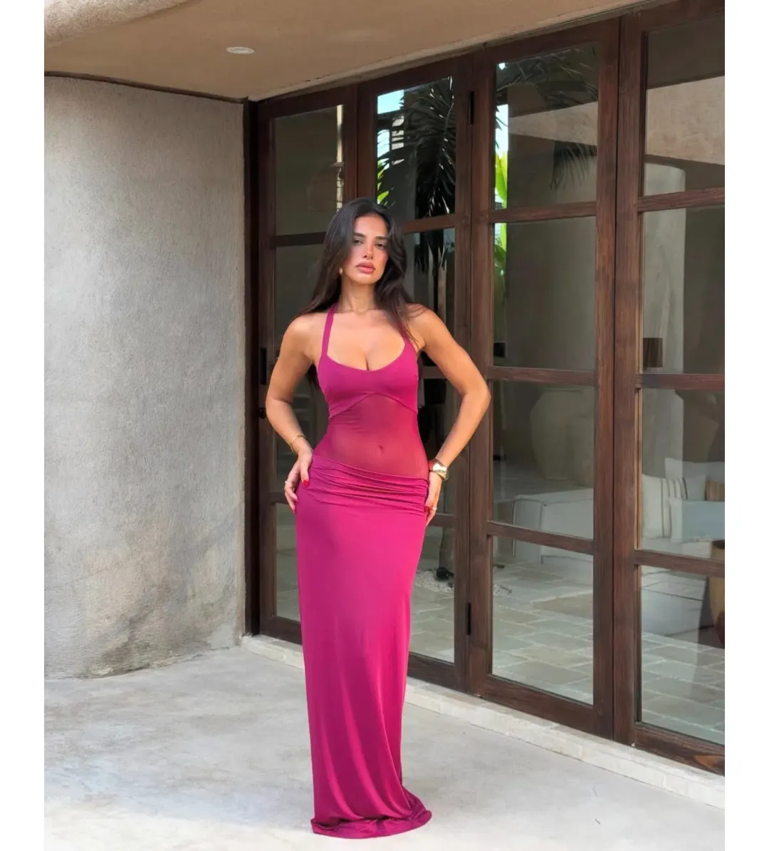 Sasha Therese Sariya Maxi Dress Ruby Size AU 6 for rent on The Volte - main image