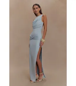 Meshki Henley Drape Maxi Dress Blue Size AU 8 for rent on The Volte - image 1