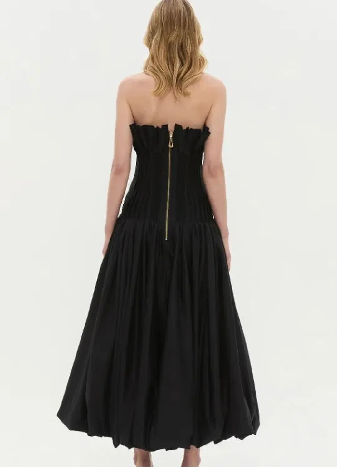 Aje Ivy Bubble Hem Gown in Black Size 6 for rent on The Volte - main image