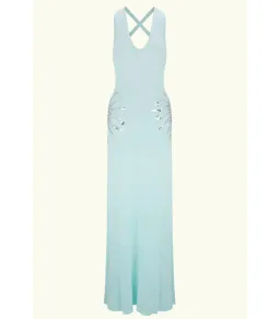 Meshki Ellington Knit Midi Dress in Lagoon Blue Size AU 8 for rent on The Volte - image 10