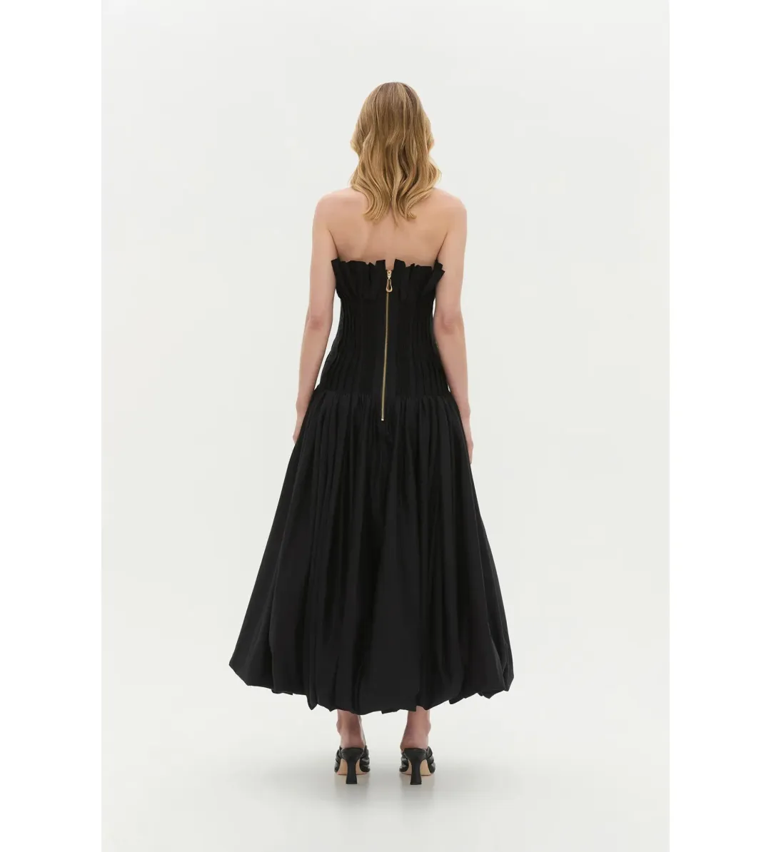 Aje Ivy Bubble Hem Gown Black Size AU 10 for rent on The Volte - main image