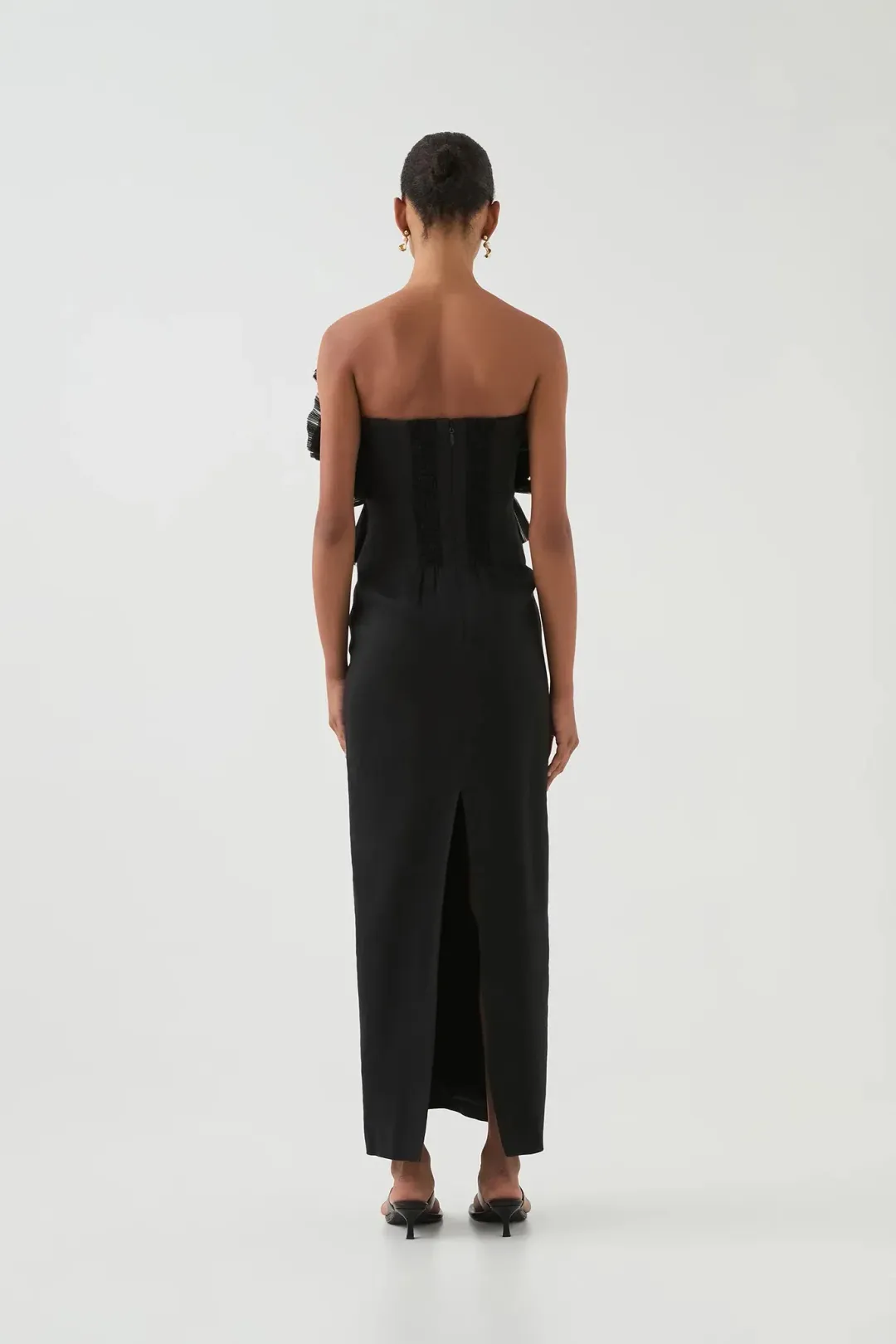 Aje Kira Midi Dress Black Size AU 8 for rent on The Volte - main image