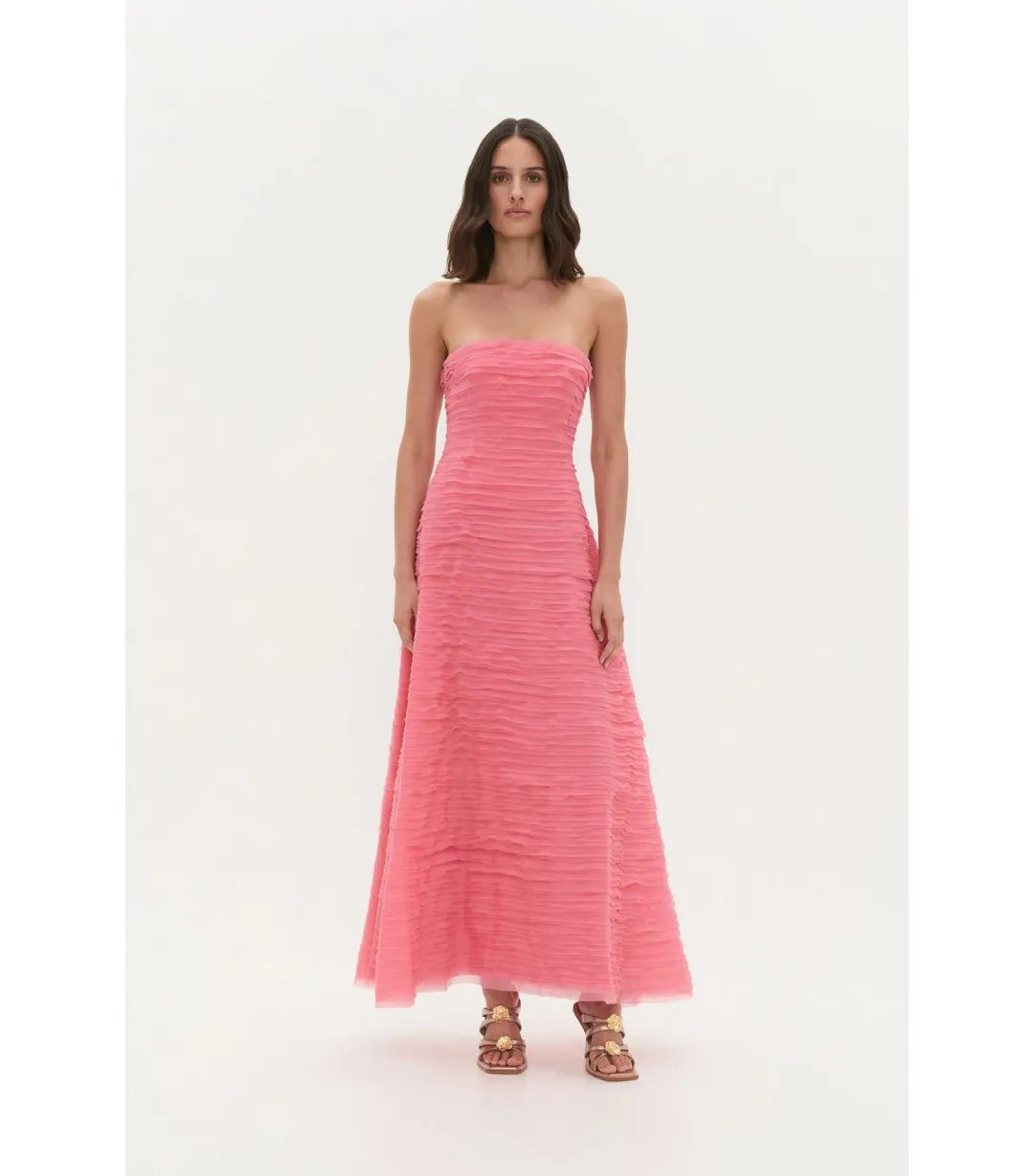 Aje Soundscape Maxi Dress in Guava Pink Size AU 8 for rent on The Volte - main image