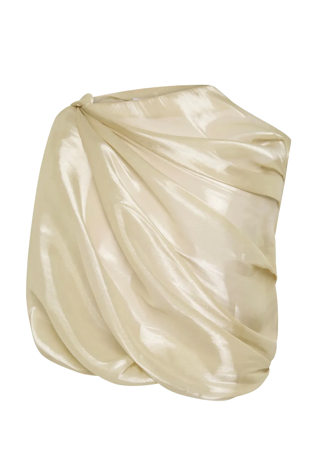 Bianca Spender Champagne Liquid Organza Tumble Top Gold Size 8/S for rent on The Volte - main image