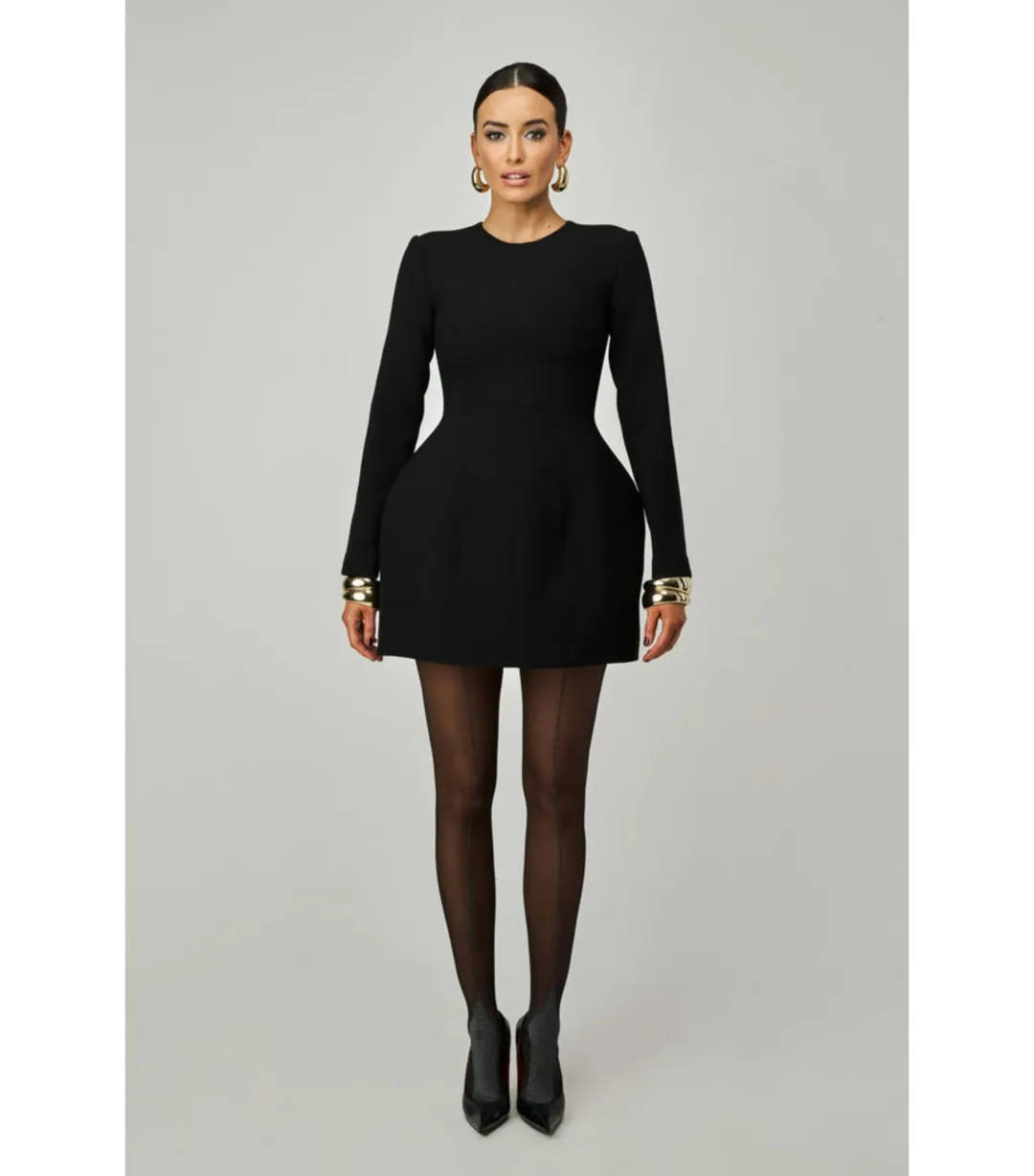 Lillian Khallouf Elle Mini Dress Black Size AU 12  for rent on The Volte - main image