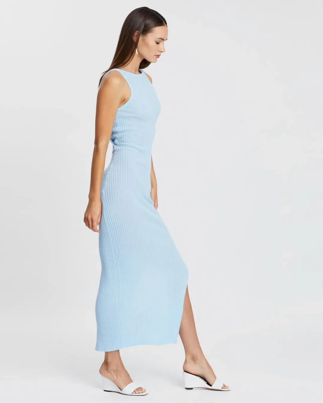 Bec & Bridge Riviera Knit Midi Dress in Blue Size AU 10 for rent on The Volte - main image