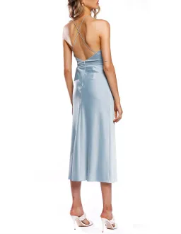 Pasduchas Beau Twist Midi Dress Blue Size AU 14 for rent on The Volte - image 3