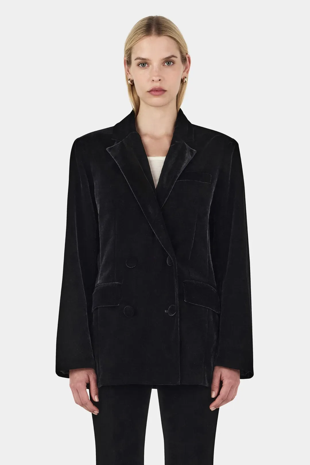 Hansen and Gretel Alistair Velvet Blazer Black Size 12/L for rent on The Volte - main image