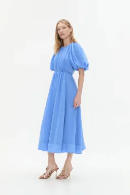 Aje Alma Midi Dress Blue Size 12 for rent on The Volte - image 1