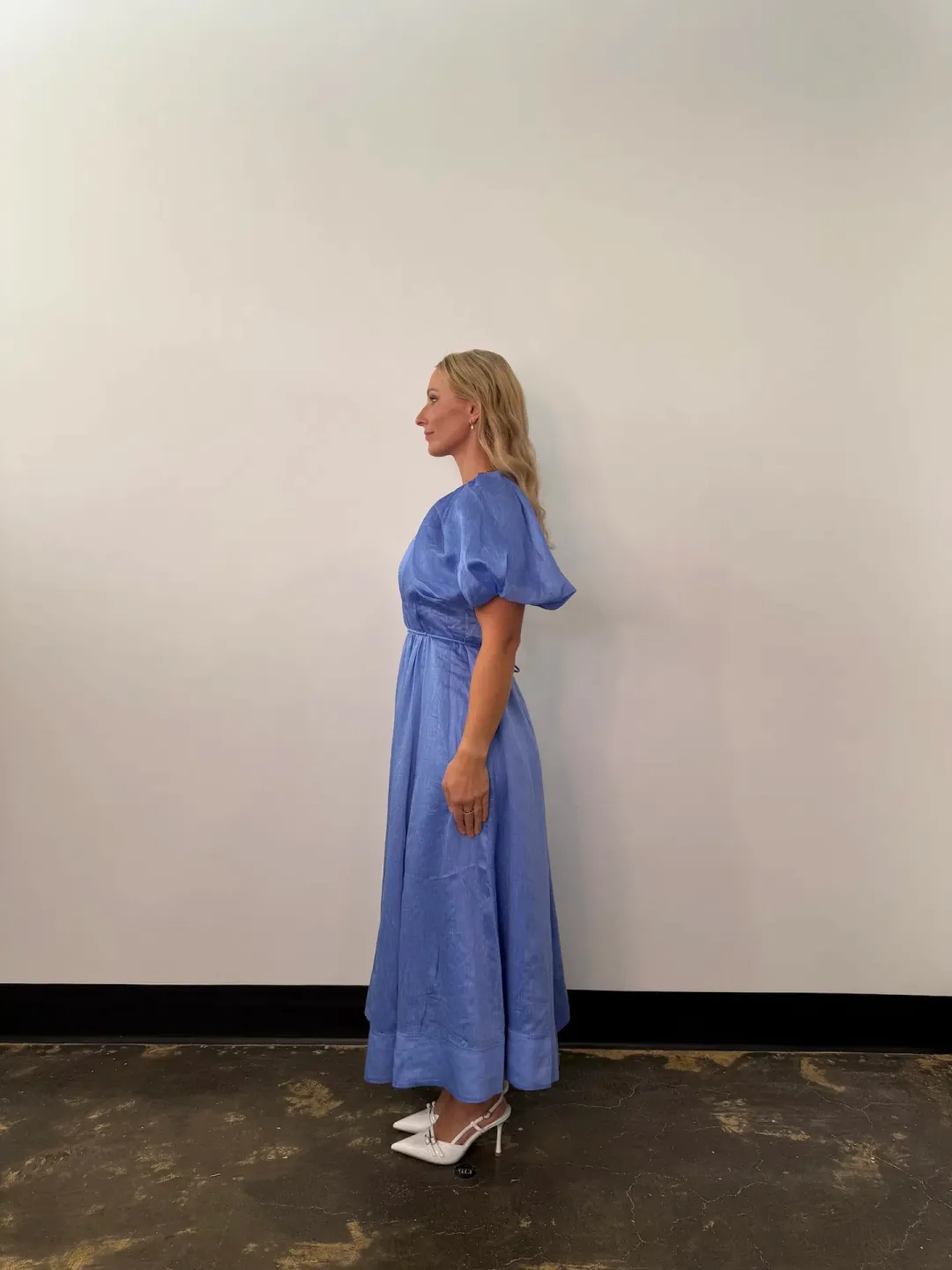 Aje Alma Midi Dress Blue Size 12 for rent on The Volte - main image