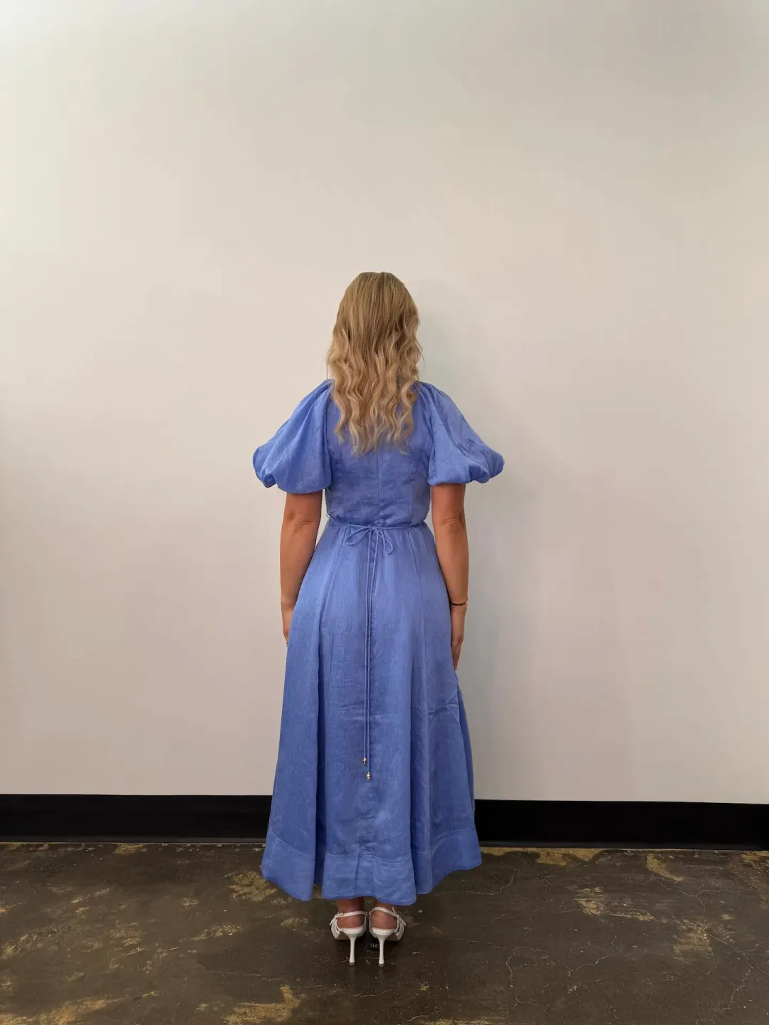 Aje Alma Midi Dress Blue Size 12 for rent on The Volte - main image