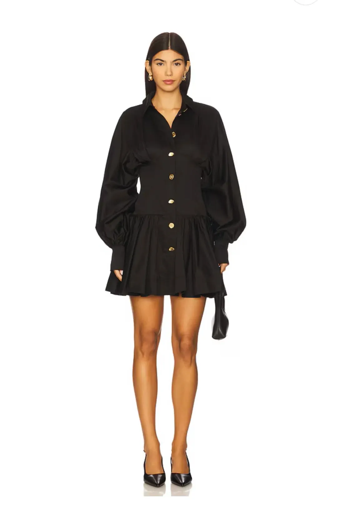 Aje Alexa Long Sleeve Mini Dress / Black / Size 6 for rent on The Volte - main image