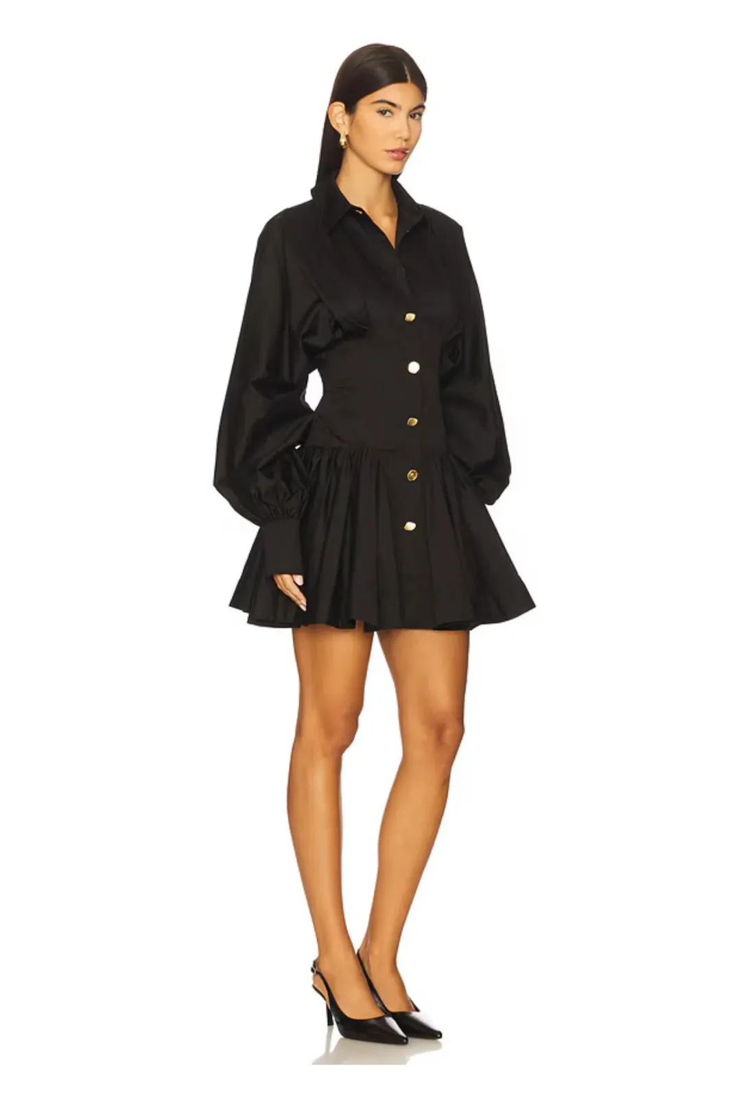 Aje Alexa Long Sleeve Mini Dress / Black / Size 6 for rent on The Volte - main image