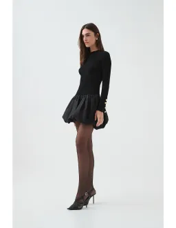 Aje Moonlight Knit Mini Dress Black Size AU 8 for rent on The Volte - image 1