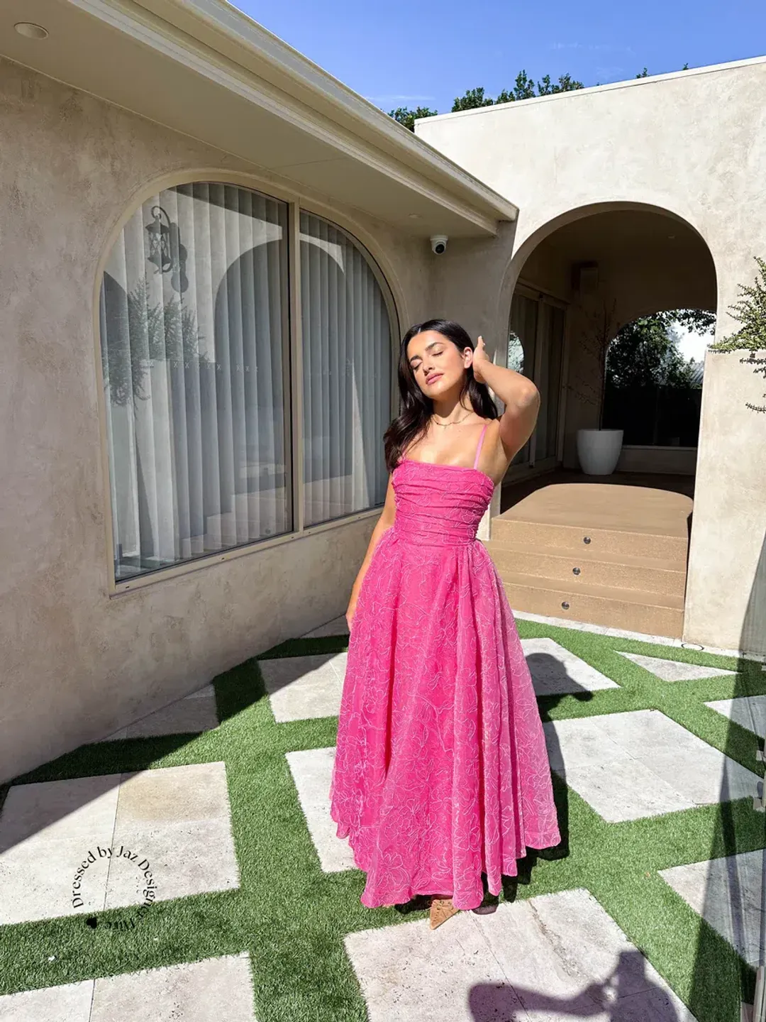 Aje Evangelina Cornell Maxi Dress Pink Size 14 for rent on The Volte - main image