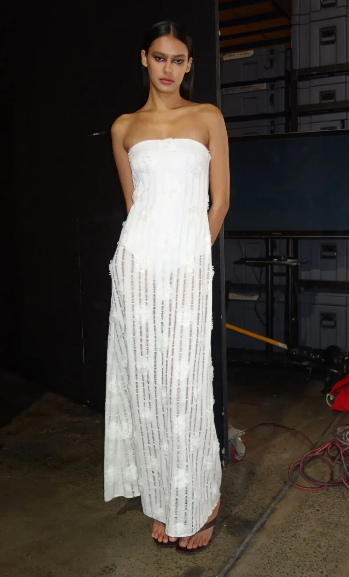 Bec and Bridge Amelie Strapless Maxi Dress in Ivory Size 8 for rent on The Volte - main image