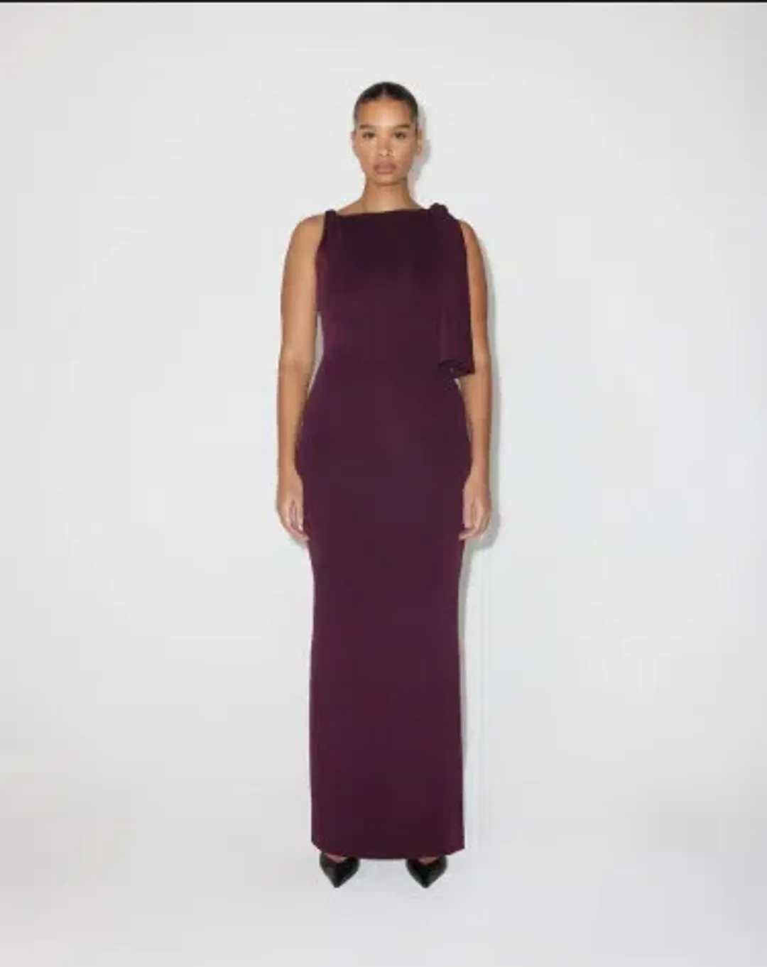 Sueded Stretch Knotted Maxi Dress for rent on The Volte - main image