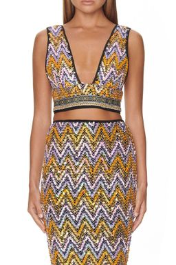 Eliya the Label Malibu Crop Top and Skirt Set Sequin Size 10 for rent on The Volte - image 2
