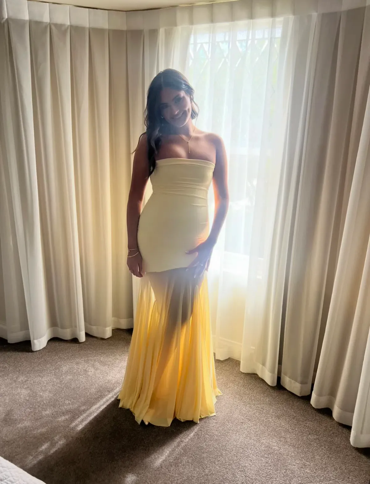 Deme by Gabriella Dalia Gown in Butter Yellow Size 10/M for rent on The Volte - main image