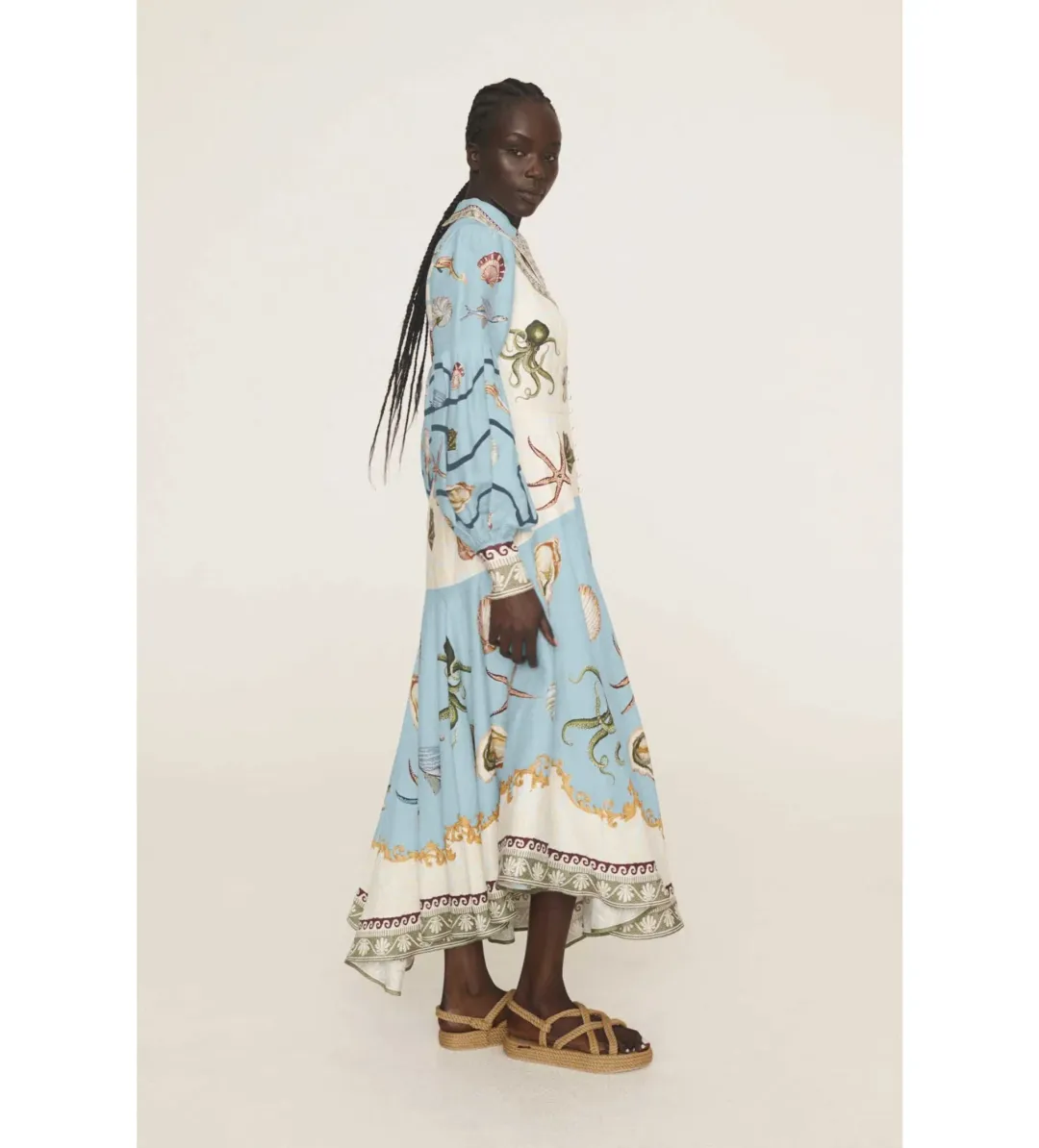 Alemais Bath House Shirt Midi Dress Print Size 16 for rent on The Volte - main image